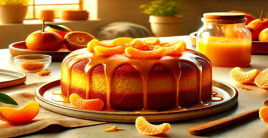 طرز تهیه کیک نارنگی با سس نارنگی با طعمی فوق‌العاده برای مهمانی